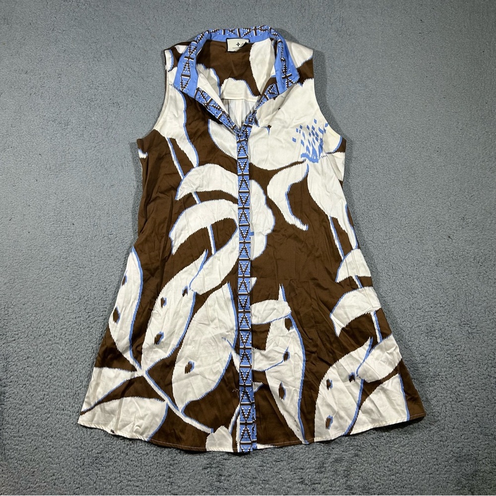 Tuckernuck Brown, White & Blue Sleeveless Maxi Dress
